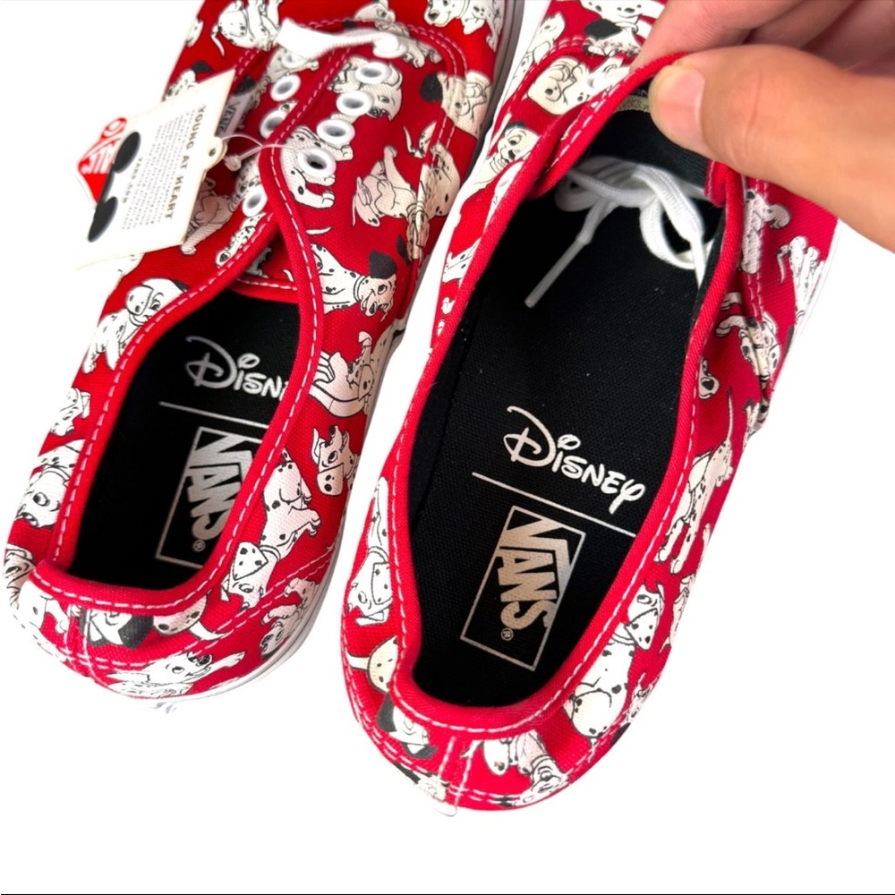 RARE Vans X Disney 101 Dalmations Sneakers White Red Men Size 10 Men New - Picture 11 of 12